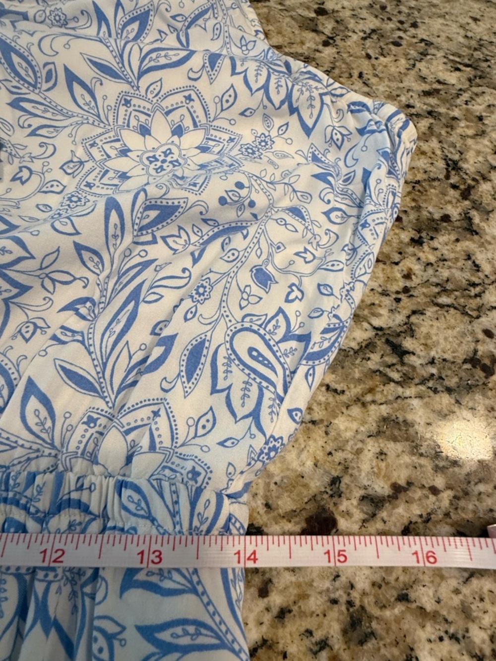 Old Navy floral paisley sleeveless maxi sundress blue & white SZ LG - Picture 11 of 14